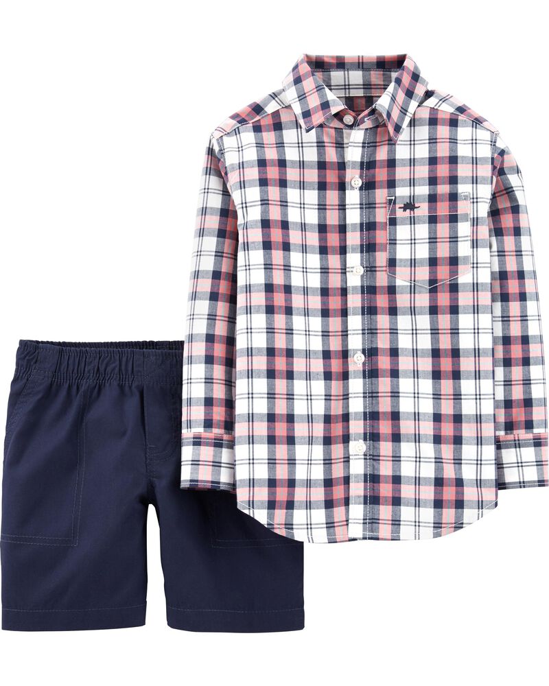 Sizes 3M 6M 9M 12M Carter/'s Baby Boys/' 2 Piece Long-Sleeve Navy Plaid Pant Set